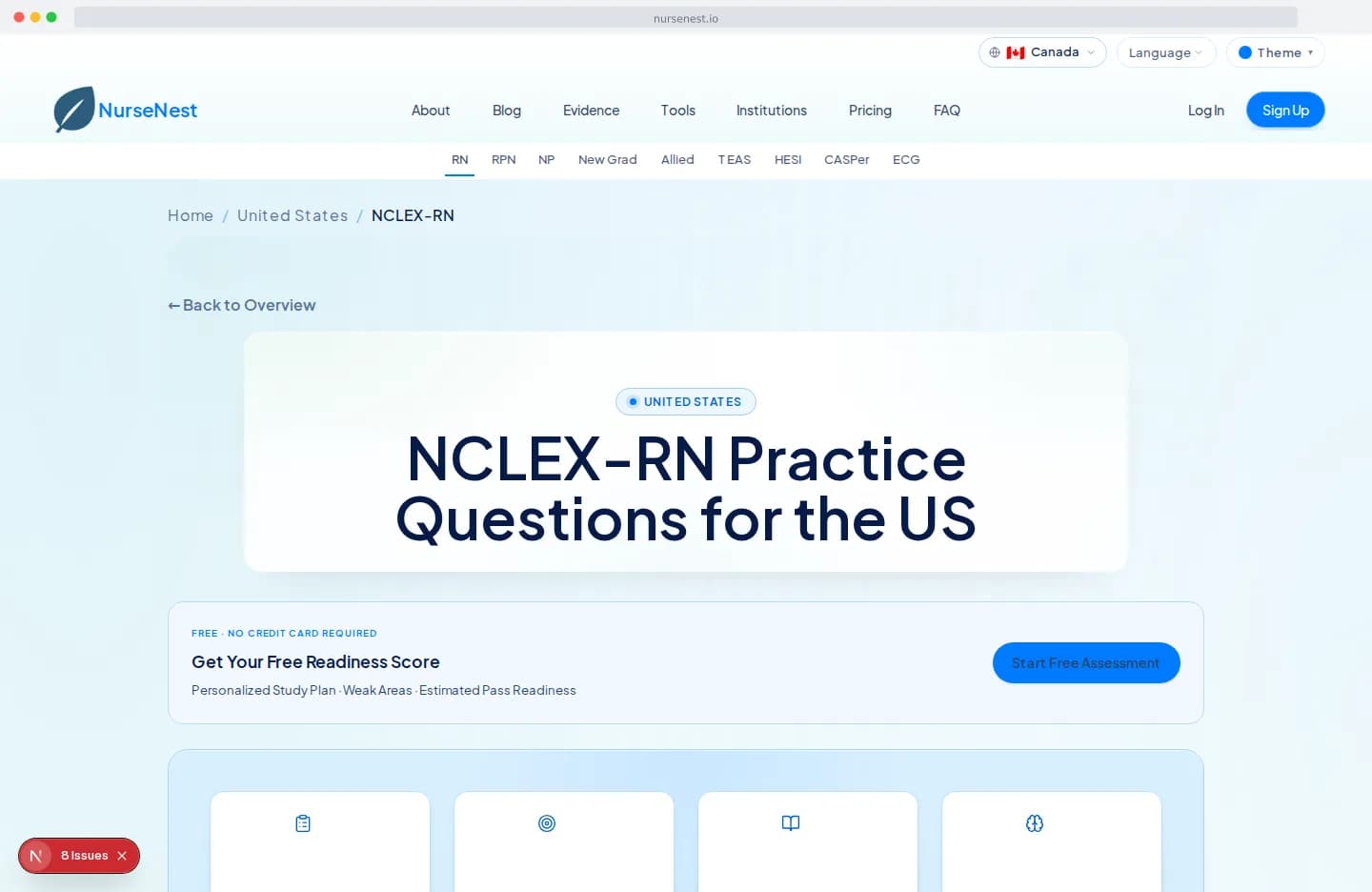 RN learner dashboard with lesson progress and study streaks
